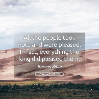 Picture 05 - 2 Samuel 3:36 BSB - All the people took note and were pleased. In - Bible Verse Picture