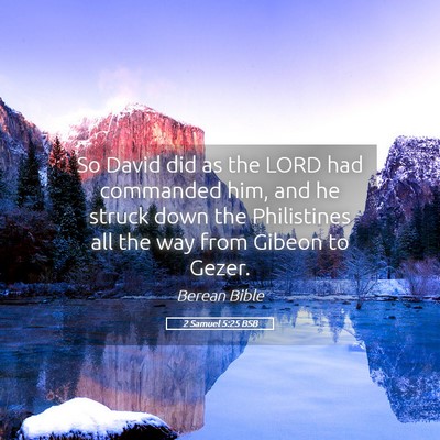 Picture 05 - 2 Samuel 5:25 BSB - So David did as the LORD had commanded him, and - Bible Verse Picture