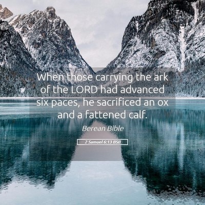 Picture 05 - 2 Samuel 6:13 BSB - When those carrying the ark of the LORD had - Bible Verse Picture
