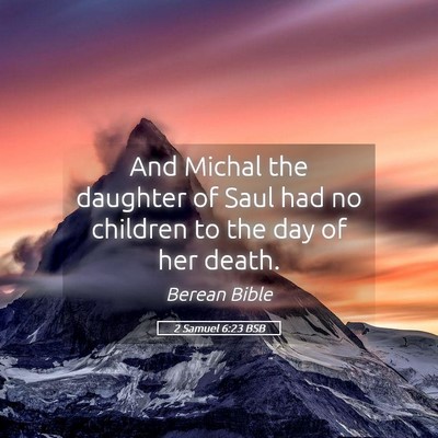 Picture 05 - 2 Samuel 6:23 BSB - And Michal the daughter of Saul had no children - Bible Verse Picture