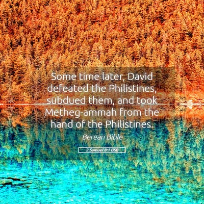 Picture 05 - 2 Samuel 8:1 BSB - Some time later, David defeated the Philistines, - Bible Verse Picture