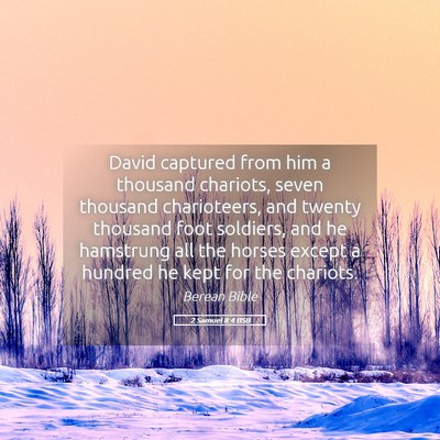 Picture 05 - 2 Samuel 8:4 BSB - David captured from him a thousand chariots, - Bible Verse Picture