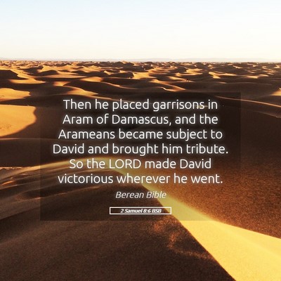 Picture 05 - 2 Samuel 8:6 BSB - Then he placed garrisons in Aram of Damascus, and - Bible Verse Picture