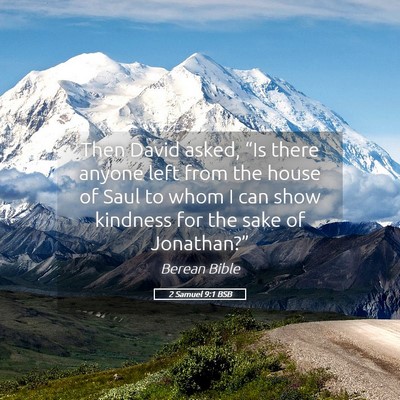 Picture 05 - 2 Samuel 9:1 BSB - Then David asked, “Is there anyone left from - Bible Verse Picture