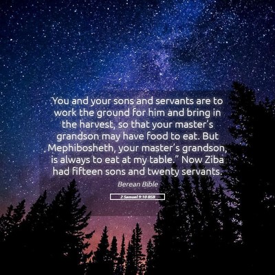Picture 05 - 2 Samuel 9:10 BSB - You and your sons and servants are to work the - Bible Verse Picture