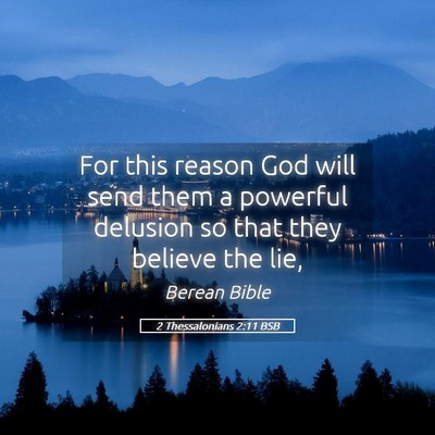 Picture 05 - 2 Thessalonians 2:11 BSB - For this reason God will send them a powerful - Bible Verse Picture