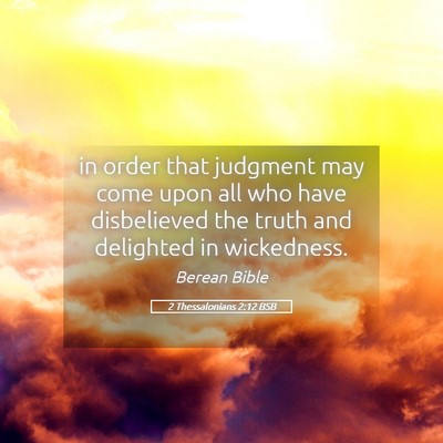 Picture 05 - 2 Thessalonians 2:12 BSB - in order that judgment may come upon all who have - Bible Verse Picture