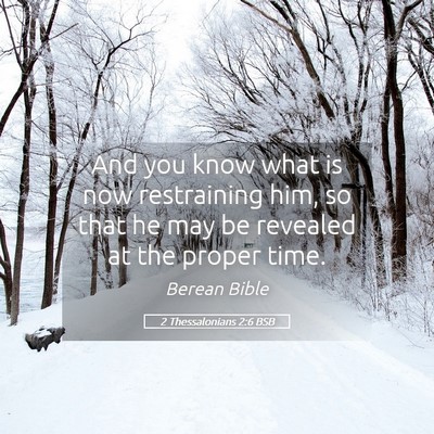 Picture 05 - 2 Thessalonians 2:6 BSB - And you know what is now restraining him, so that - Bible Verse Picture