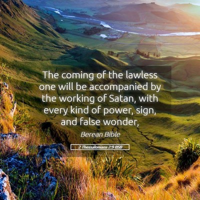 Picture 05 - 2 Thessalonians 2:9 BSB - The coming of the lawless one will be accompanied - Bible Verse Picture