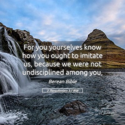 Picture 05 - 2 Thessalonians 3:7 BSB - For you yourselves know how you ought to imitate - Bible Verse Picture