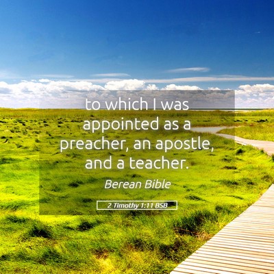 Picture 05 - 2 Timothy 1:11 BSB - to which I was appointed as a preacher, an - Bible Verse Picture