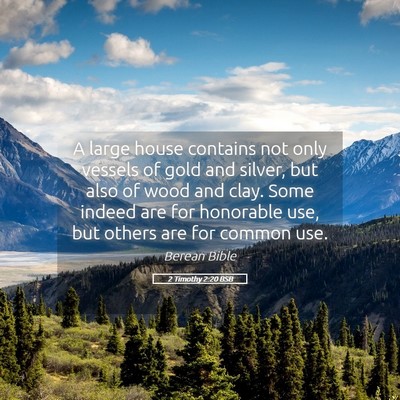 Picture 05 - 2 Timothy 2:20 BSB - A large house contains not only vessels of gold - Bible Verse Picture