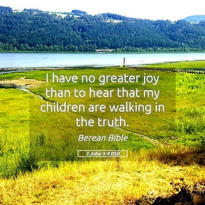 Picture 05 - 3 John 1:4 BSB - I have no greater joy than to hear that my - Bible Verse Picture