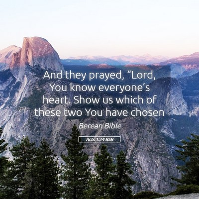 Picture 05 - Acts 1:24 BSB - And they prayed, “Lord, You know everyone’s - Bible Verse Picture