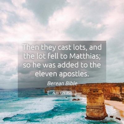 Picture 05 - Acts 1:26 BSB - Then they cast lots, and the lot fell to - Bible Verse Picture