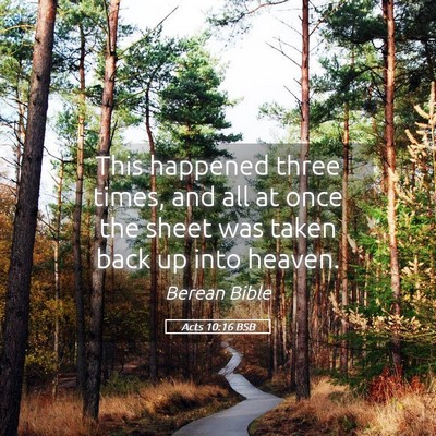 Picture 05 - Acts 10:16 BSB - This happened three times, and all at once the - Bible Verse Picture