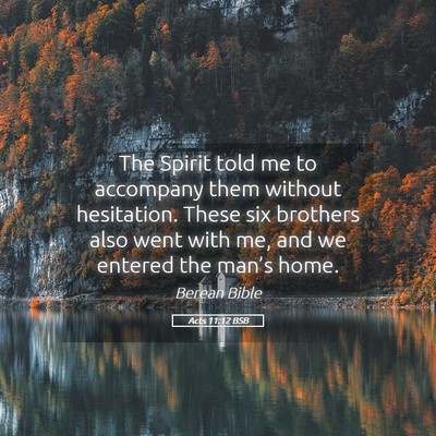 Picture 05 - Acts 11:12 BSB - The Spirit told me to accompany them without - Bible Verse Picture