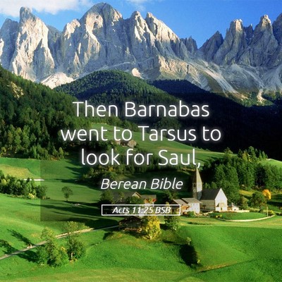 Picture 05 - Acts 11:25 BSB - Then Barnabas went to Tarsus to look for - Bible Verse Picture