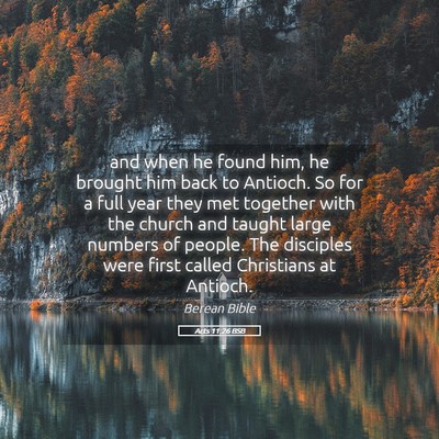 Picture 05 - Acts 11:26 BSB - and when he found him, he brought him back to - Bible Verse Picture