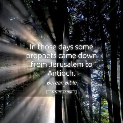 Picture 05 - Acts 11:27 BSB - In those days some prophets came down from - Bible Verse Picture