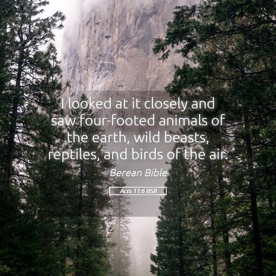 Picture 05 - Acts 11:6 BSB - I looked at it closely and saw four-footed - Bible Verse Picture