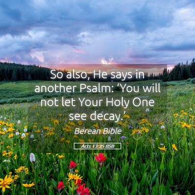 Picture 05 - Acts 13:35 BSB - So also, He says in another Psalm: ‘You will - Bible Verse Picture