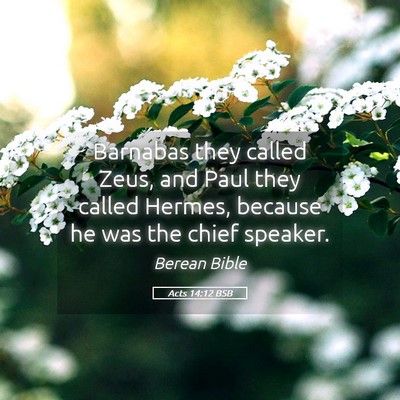Picture 05 - Acts 14:12 BSB - Barnabas they called Zeus, and Paul they called - Bible Verse Picture