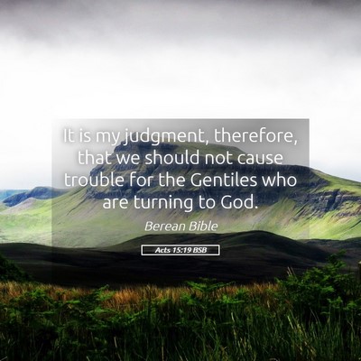 Picture 05 - Acts 15:19 BSB - It is my judgment, therefore, that we should not - Bible Verse Picture