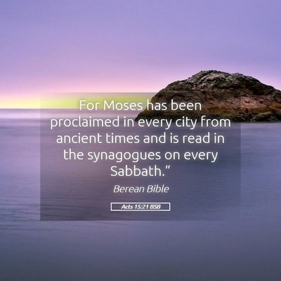 Picture 05 - Acts 15:21 BSB - For Moses has been proclaimed in every city from - Bible Verse Picture