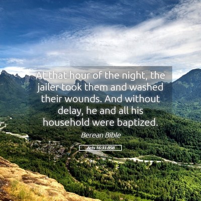 Picture 05 - Acts 16:33 BSB - At that hour of the night, the jailer took them - Bible Verse Picture