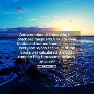 Picture 05 - Acts 19:19 BSB - And a number of those who had practiced magic - Bible Verse Picture
