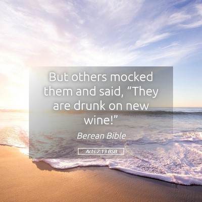 Picture 05 - Acts 2:13 BSB - But others mocked them and said, “They are - Bible Verse Picture