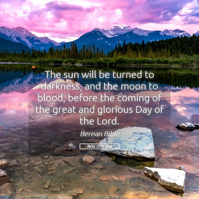 Picture 05 - Acts 2:20 BSB - The sun will be turned to darkness, and the moon - Bible Verse Picture