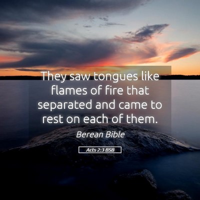 Picture 05 - Acts 2:3 BSB - They saw tongues like flames of fire that - Bible Verse Picture