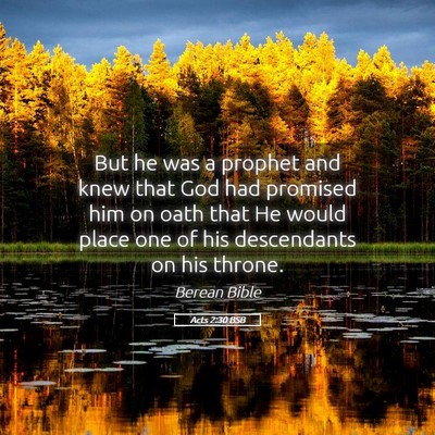Picture 05 - Acts 2:30 BSB - But he was a prophet and knew that God had - Bible Verse Picture