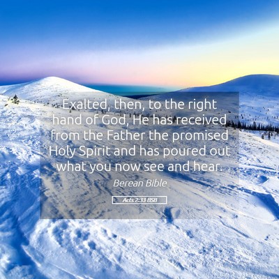 Picture 05 - Acts 2:33 BSB - Exalted, then, to the right hand of God, He has - Bible Verse Picture