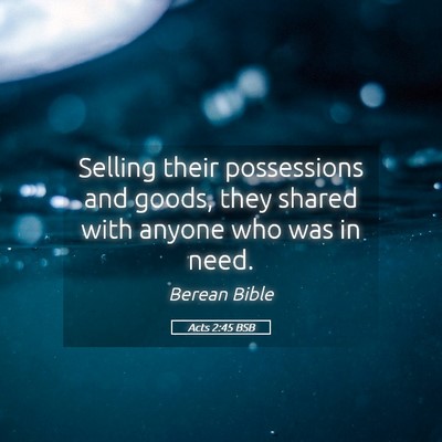 Picture 05 - Acts 2:45 BSB - Selling their possessions and goods, they shared - Bible Verse Picture