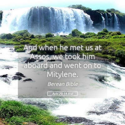 Picture 05 - Acts 20:14 BSB - And when he met us at Assos, we took him aboard - Bible Verse Picture