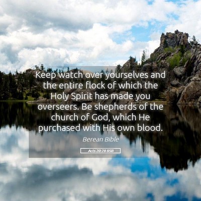 Picture 05 - Acts 20:28 BSB - Keep watch over yourselves and the entire flock - Bible Verse Picture