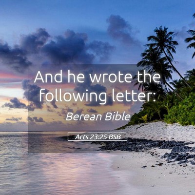Picture 05 - Acts 23:25 BSB - And he wrote the following - Bible Verse Picture