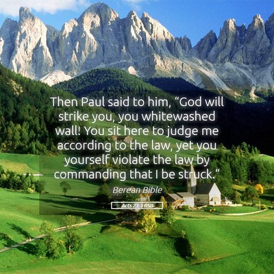 Picture 05 - Acts 23:3 BSB - Then Paul said to him, “God will strike you, - Bible Verse Picture