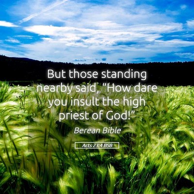 Picture 05 - Acts 23:4 BSB - But those standing nearby said, “How dare you - Bible Verse Picture