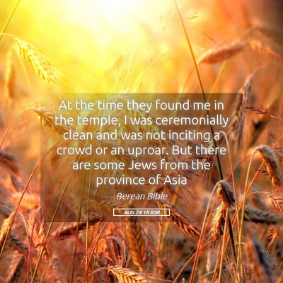 Picture 05 - Acts 24:18 BSB - At the time they found me in the temple, I was - Bible Verse Picture