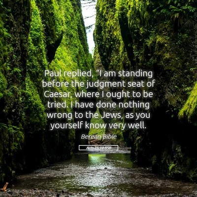 Picture 05 - Acts 25:10 BSB - Paul replied, “I am standing before the - Bible Verse Picture