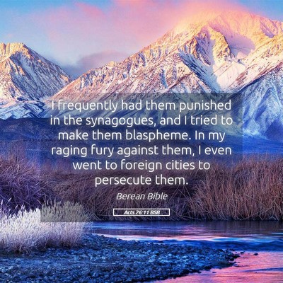 Picture 05 - Acts 26:11 BSB - I frequently had them punished in the synagogues, - Bible Verse Picture