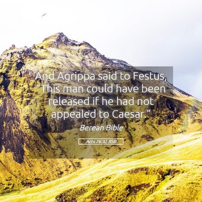 Picture 05 - Acts 26:32 BSB - And Agrippa said to Festus, “This man could - Bible Verse Picture