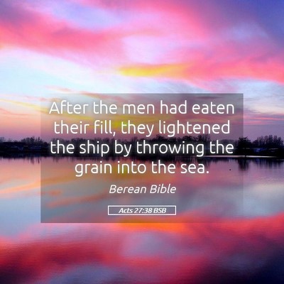 Picture 05 - Acts 27:38 BSB - After the men had eaten their fill, they - Bible Verse Picture