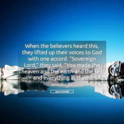 Picture 05 - Acts 4:24 BSB - When the believers heard this, they lifted up - Bible Verse Picture