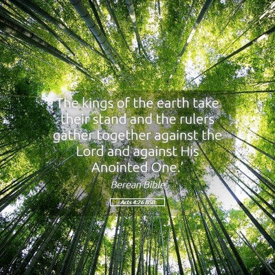 Picture 05 - Acts 4:26 BSB - The kings of the earth take their stand and the - Bible Verse Picture