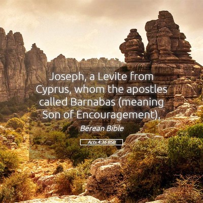 Picture 05 - Acts 4:36 BSB - Joseph, a Levite from Cyprus, whom the apostles - Bible Verse Picture